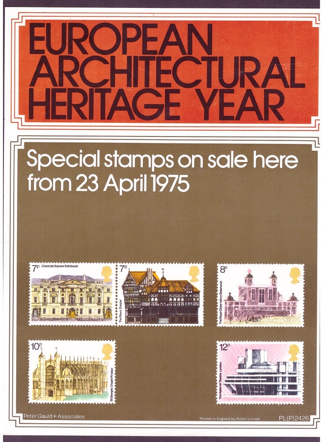 (image for) 1975 European Architecture Post Office A4 poster. PL(P) 2426. - Click Image to Close